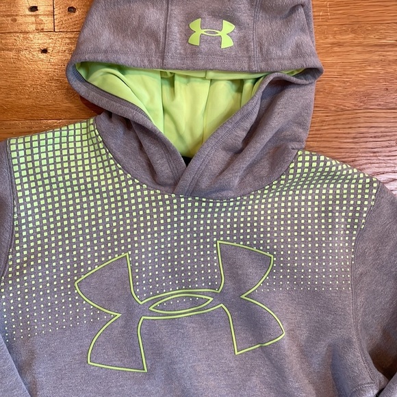 Under Armor grey fleece hoodie, youth L - Picture 3 of 5